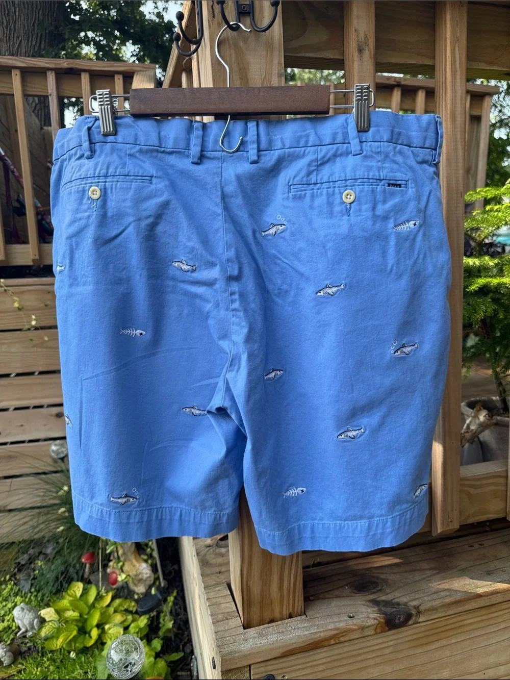 Polo by Ralph Lauren Light Blue Embroidered Fish Shorts